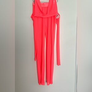 ASOS Neon Pink Mesh Swim Coverup two piece NEW size US 4 bottoms size 2 top